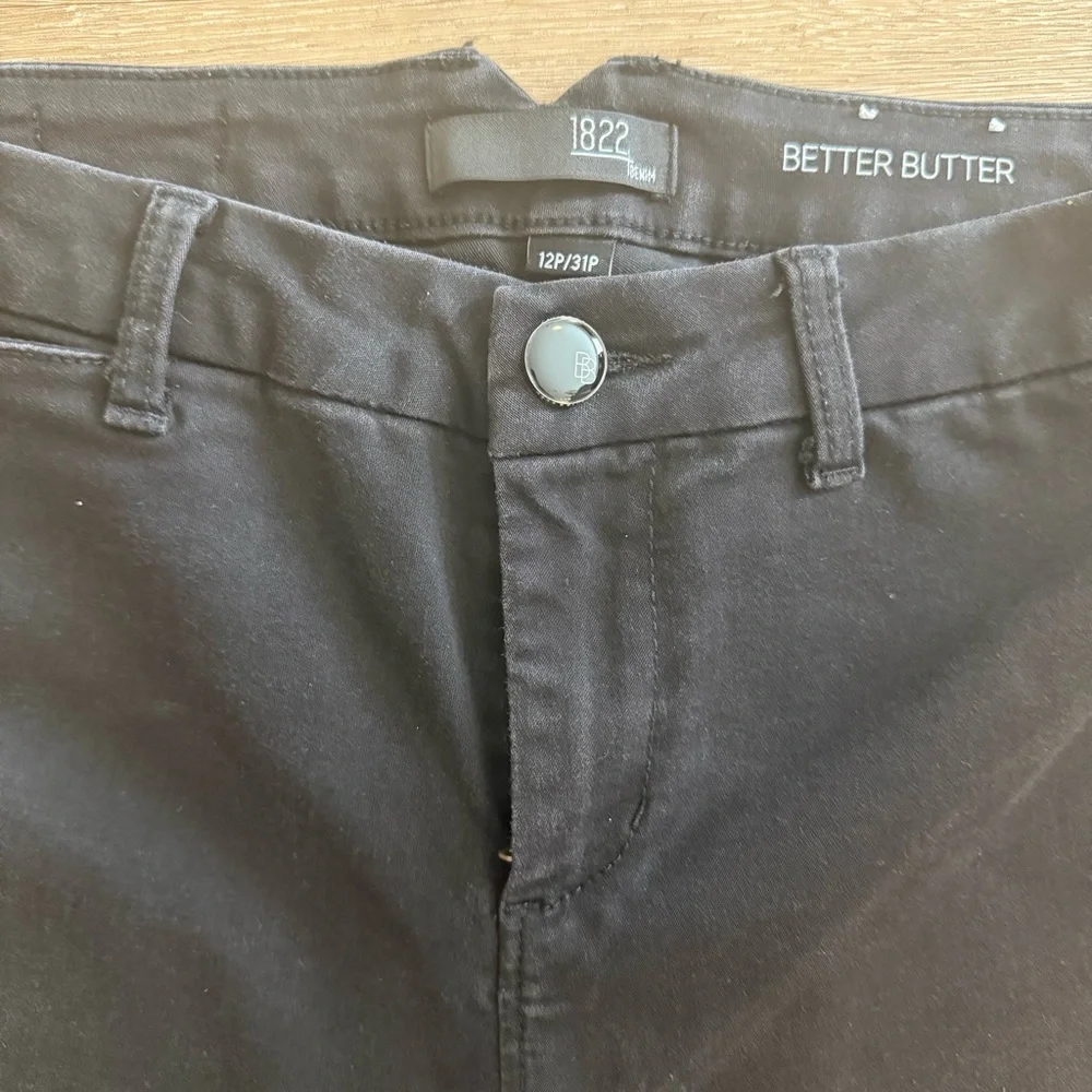 1822 Denim Women's Classic Black Wide Leg Jeans Size 12p/31 - Picture 3 of 8